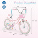 18-Inch Kids Bike Adjustable with Basket and Streamers Pink