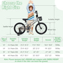 18 Inch Kids Bike Adjustable with Transparent Chain Cover for 4-8 Years Old