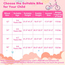 Kids Bike 12-18 Inch with Training Wheels - Pink