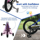 Kids Bike 14-Inch with Removable Training Wheels Navy by DirectDeals