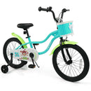 12/14/16 Inch Kids Bike with Training Wheels and Basket Green Color by LJGDeals