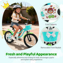 12/14/16 Inch Kids Bike with Training Wheels and Basket Green Color
