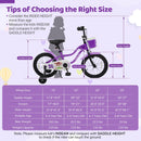 Kids Bike with Training Wheels 12-18 Inch - Purple