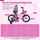 Kids Bike with Training Wheels 12-18 Inch - Magic Rose by LJGDeals