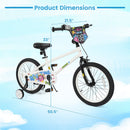 Kids Bike with Training Wheels 12-18 Inch White