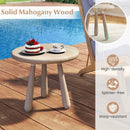 18 Inch Outdoor Mahogany Wood Side Table with Thickened Board by LJGDeals