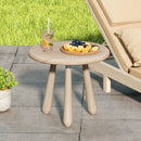18 Inch Outdoor Mahogany Wood Side Table with Thickened Board by LJGDeals