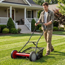18 Inch Push Reel Lawn Mower 4-Position Adjustable with Removable Grass Catcher by LJGDeals