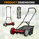 18 Inch Push Reel Lawn Mower 4-Position Adjustable with Removable Grass Catcher by LJGDeals