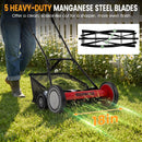 18 Inch Push Reel Lawn Mower 4-Position Adjustable with Removable Grass Catcher by LJGDeals