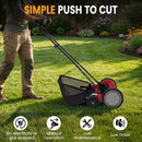 18 Inch Push Reel Lawn Mower 4-Position Adjustable with Removable Grass Catcher by LJGDeals