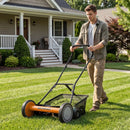 18 Inch Push Reel Lawn Mower 4-Position Adjustable with Removable Grass Catcher by LJGDeals