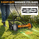 18 Inch Push Reel Lawn Mower 4-Position Adjustable with Removable Grass Catcher by LJGDeals