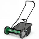 18 Inch Push Reel Lawn Mower 4-Position Adjustable with Removable Grass Catcher by LJGDeals