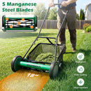 18 Inch Push Reel Lawn Mower 4-Position Adjustable with Removable Grass Catcher by DirectDeals