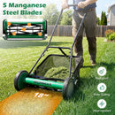 18 Inch Push Reel Lawn Mower 4-Position Adjustable with Removable Grass Catcher by LJGDeals