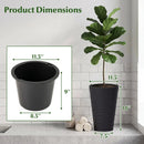 18-Inch Tall Planter Pot Set of 2 with Drainage and Handles by LJGDeals