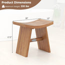 18 Inch Teak Wood Shower Bench with Curved Seat for Bathroom by LJGDeals