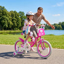 Girls Bike 12-18 Inch with Training Wheels and Front Bag by LJGDeals