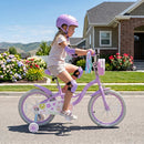 Girls Bike 18 Inch with Training Wheels and Front Bag by LJGDeals