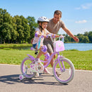 Girls Bike 18 Inch with Training Wheels and Front Bag by LJGDeals