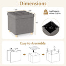 18 Inches Ottoman with Storage and Rubber Wood Legs-Gray by LJGDeals