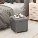 18 Inches Ottoman with Storage and Rubber Wood Legs-Gray by LJGDeals
