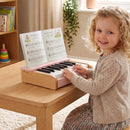 18-Key Wooden Piano for Kids with Music Stand