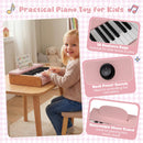 18-Key Wooden Piano for Kids with Music Stand