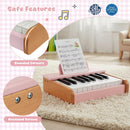18-Key Wooden Piano for Kids with Music Stand