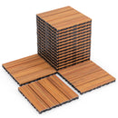18 Pieces 12 x 12 Inch Interlocking Deck Tiles for 1.7„é° Total Splicing Area-Brown by DirectDeals