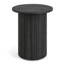 18" Round Fluted Side Table with Pedestal Drum Base
