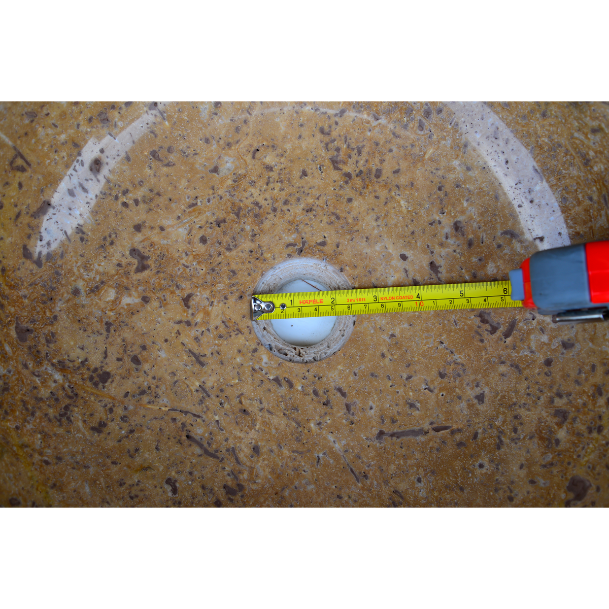 Noce Brown Travertine Vessel Sink - Handcrafted Natural Stone, photo 4 of 9