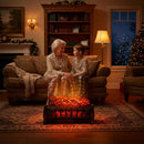 Black Insert Electric Fireplace One Heat Settings with Flame and Remote Control by Parrot Uncle