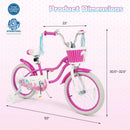 Kids Bike 18-Inch with Training Wheels and Basket Rose Red by LJGDeals