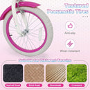 Kids Bike 18-Inch with Training Wheels and Basket Rose Red by DirectDeals