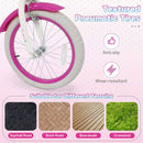 Kids Bike 18-Inch with Training Wheels and Basket Rose Red