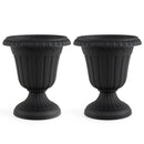 18-Inch Tall Urn Planters Set of 2 with Pedestal Base by LJGDeals