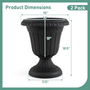 18-Inch Tall Urn Planters Set of 2 with Pedestal Base by DirectDeals