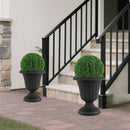 18-Inch Tall Urn Planters Set of 2 with Pedestal Base by LJGDeals