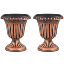 18 inch Tall Vintage Planters Set of 2 with Pedestal Base and Pre-marked Drain Hole