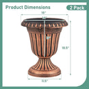 18 inch Tall Vintage Planters Set of 2 with Pedestal Base and Pre-marked Drain Hole by LJGDeals