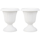18 inch Tall Vintage Planters Set of 2 with Pedestal Base and Pre-marked Drain Hole by LJGDeals
