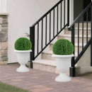 18 inch Tall Vintage Planters Set of 2 with Pedestal Base and Pre-marked Drain Hole by LJGDeals