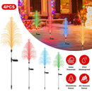 4-Pack 7-Color Solar Christmas Tree Lights – Fiber Optic, IP44 Waterproof