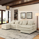 Contemporary U Shaped Sofa With Console And Cupholders by HouseOfZazla