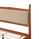 Queen Size Upholstered Platform Bed Frame with Wooden Slat Support