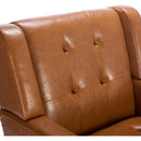 Modern Soft Leather Material Ergonomics Accent Chair Living Room Chair Bedroom Chair Home Chair With Black Legs For Indoor Home-Light Brown PU