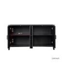 Cabinet With 4 Doors and 4 Open Shelves Freestanding Sideboard