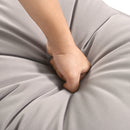 4-Piece Rope Patio Furniture Set, Outdoor Furniture with Tempered Glass Table, Patio Conversation Set Deep Seating with Thick Cushion for Backyard Porch Balcony (Grey)